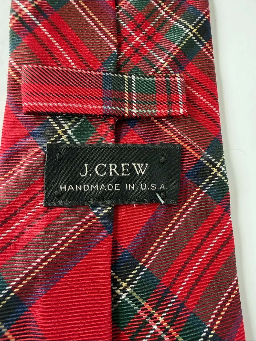 J. Crew Men's Red Plaid Neck Tie - Classic Holiday Style